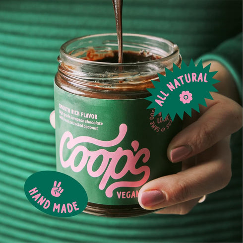 Coop's Vegan Hot Fudge Sauce 10.6 OZ - Gluten Free Vegan, Kosher, Non GMO, Gourmet, All Natural, Plant Based Dairy Free Whipped Topping for ICecre...