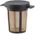 RSVP International Endurance Finium Collection, Loose Leaf Brewing Basket, 3.75" Diameter, Black Heat Retention Lid...