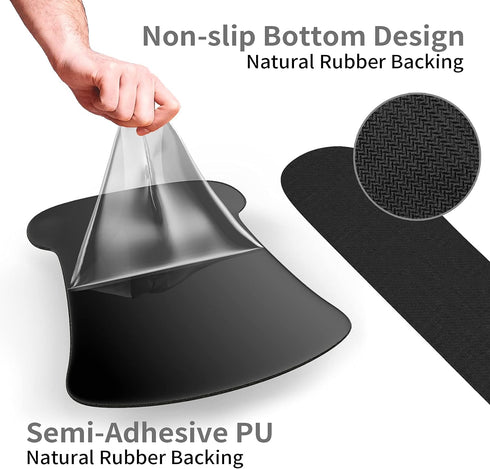 Wrist Rest Support Ergonomic Gel Mouse Pad & Memory Foam Keyboard Set Non-Slip Rubber PU Base Easy Typing and Relieve Wrist Pain Mouse Mat for Com...