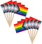 ZXvZYT Progress Pride Rainbow Flag Rainbow Toothpick Flags,Small Mini LGBT Cupcake Toppers Stick flags - Rainbow Mardi Gras Events Party Cocktail ...