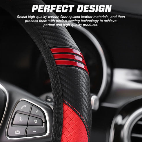 Universal Car Steering Wheel Cover, Microfiber Elastic Leather Anti-Slip Steering Wheel Protector, 15 Inch Steering Wheel Cover for Women Girls, C...