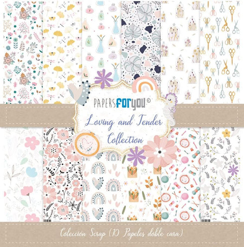 Papers For You - Scrapbooking and Craft Paper Kit | "Loving and Tender" Collection | Includes 10 Double Sided Papers with Different Designs | Size...