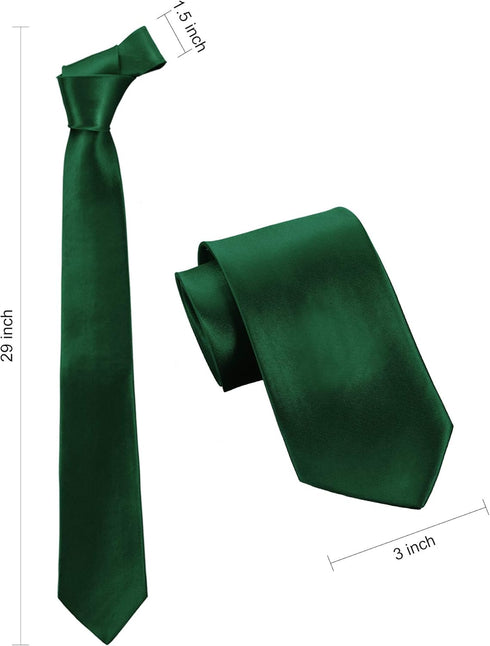 SATINIOR 9 Pieces Men's Slim Tie Skinny Necktie Solid Color Tie Retro Classic 3 Inches Skinny Ties, Multicoloured, One Size...