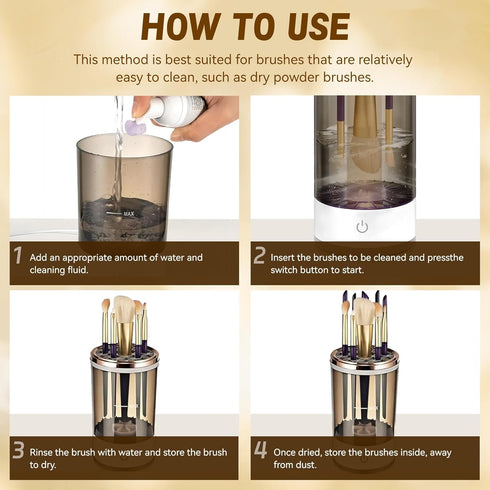 Makeup brush cleaner - Quick makeup brush cleaner machine - Quick cleaning set suitable for most makeup brush sizes with Makeup Brush Cleaner Mat ...