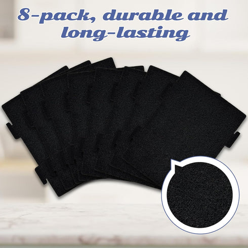 8 Pack Replacement Air Filters for Microwave Oven, Premium Activated Charcoal Air Filters Compatible with Whirlpool Over The Range Microwaves YKML...