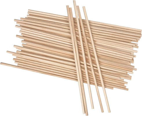Long Wood Dowel Rods Unfinished Natural Wood Craft Dowel Sticks 50 Pack 1/4 Inch×12 Inch...