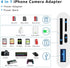 SD Card Reader for iPhone Lightning to 4 in 1 USB Camera Adapter Compatible Female OTG Micro SD TF Memory Card Reader for iPad with Charging Port...