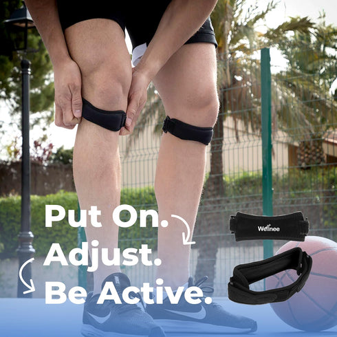 Patella Knee Strap – Adjustable Knee Brace for Support, Running, Basketball, Volleyball, Tennis, Hiking, and more – One Size Fits Most - Wellknee ...