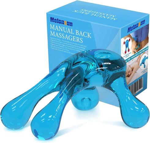 Palm Massage Tool - Easier Grip Handheld Massage Tool, Four Point Massage Tool, for Deep Tissue Pain Relief (Blue)...