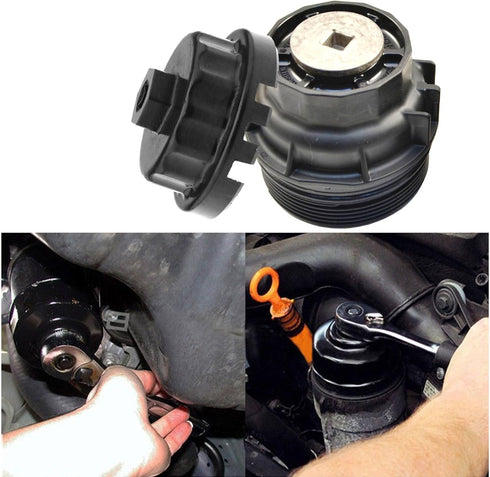 FUN-DRIVING Oil Filter Wrench, 64mm 14 Flute Aluminum Alloy, Compatible with Toyota RAV4, Camry, Highlander, Sienna, Tundra 2.5L to 5.7L...
