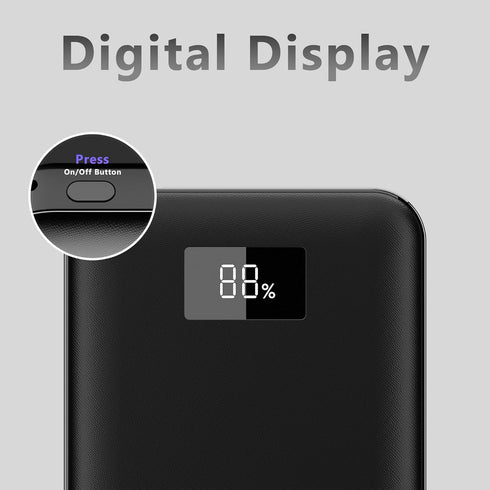 Miady 2-Pack 20W PD USB C Portable Charger 10000mAh, Type-C Fast Charging Battery Pack Charger with Digital Display, Power Bank for iPhone 15/14/1...