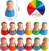 SHIERDU 12 PCS Rainbow Wood Peg Dolls Wooden Pretend Play People Figures for Toddlers Preschool Learning Educational Toys Wooden Toddler Toys for ...