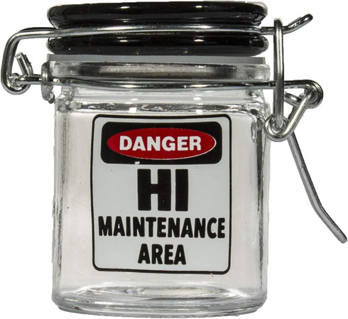 Airtight Glass Herb Mini Storage Jar with Clamping Lid in Choice of Design (Hi Maintenance Area, Small)...