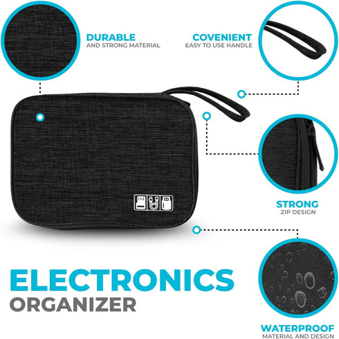 Electronics Charger Organizer - Travel Cable Case for Cords, Chargers, and Tech Accessories...