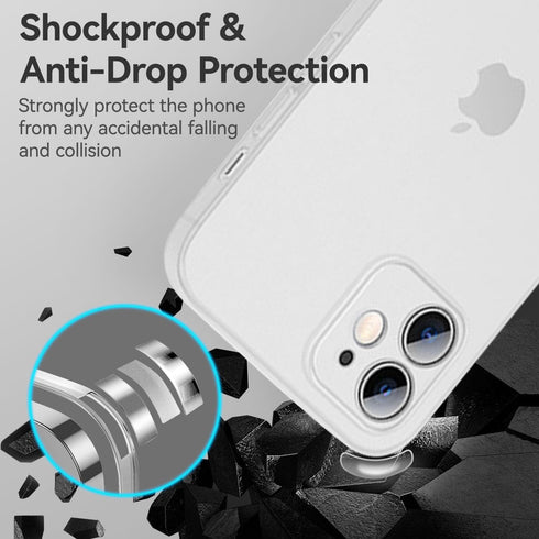 QLTYPRI Ultra Thin Case for iPhone 12 Case 6.1 inch with Full Coverage Camera Protection, Translucent Matte Slim Lightweight Soft Silicone TPU Bum...