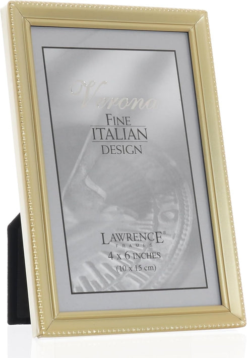 Lawrence 11446 Antique Brass 4x6 Picture Frame - Bead Border Design...