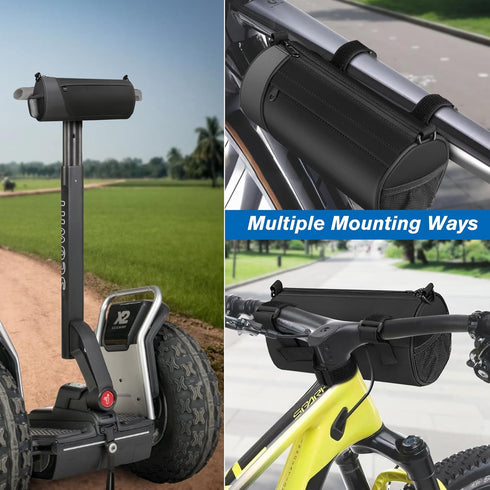 FINPAC Bike Handlebar Bag, Bicycle Front Frame Storage Pouch for Cycling, Detachable Shoulder Strap Commuter Bag for Mountain Road Bike Bicycle Sc...