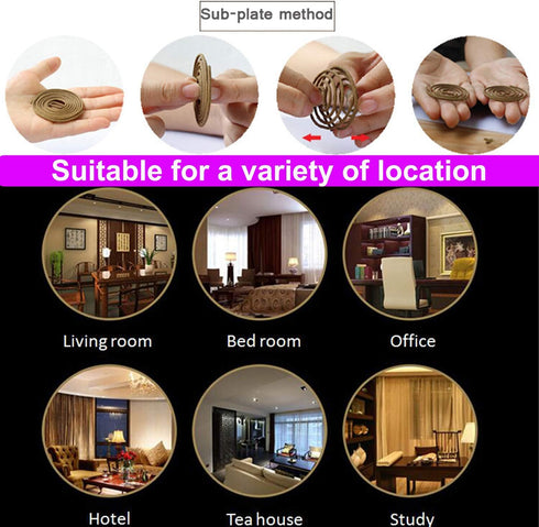 Sandalwood Coils Incense Natural 48 Pieces for Incense Holder Burner Home Decor Indoor Aroma 4 Hours...
