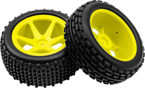 4Pcs HIRCQOO OD 88mm/3.46" Front Rear Rubber Tire Tyre & Plastic Wheel Rims 12mm Hex Compatible with Redcat Shockwave HPI HSP ExceedRC Kyosho 1/10...