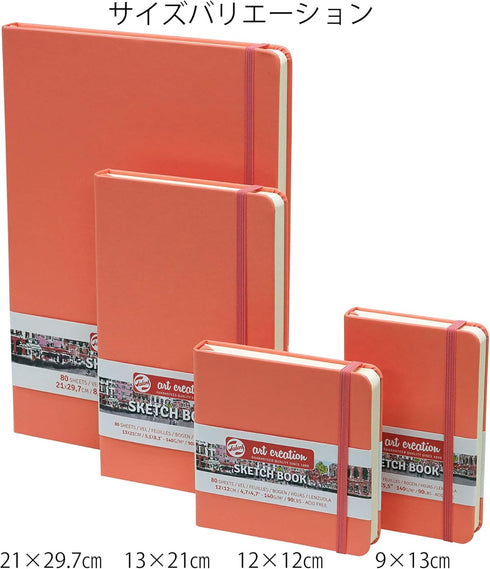 Royal Talens T9314-311M 441840 Talens Art Creation Sketchbook, Drawing Notebook, 3.5 x 5.5 inches (9 x 14 cm), Coral Red...