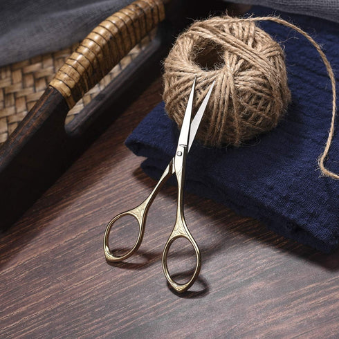 Small Embroidery Scissors, 3.9in Stainless Steel Sharp Craft Shears for Sewing, Art Work, Threading, Needlework Small Projects...