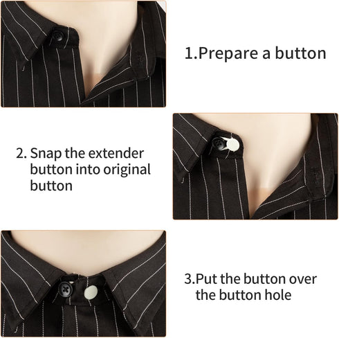 12 Pcs Collar Extenders with 4 Colors Wonder Button for Expanding Length for Men Women Dress Shirts(Black,White,Blue, Khaki)...