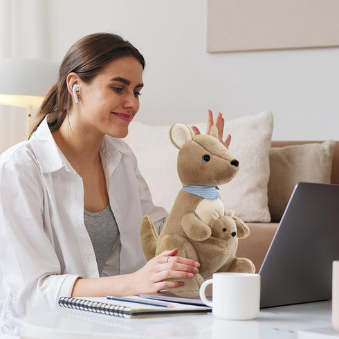 Kangaroo Stuffed Animal Plush Doll - Mother Kangaroo with Removable Child Kangaroo Plushies, Adorable Plushie for Ages 3 and Up, Ideal Gift for To...