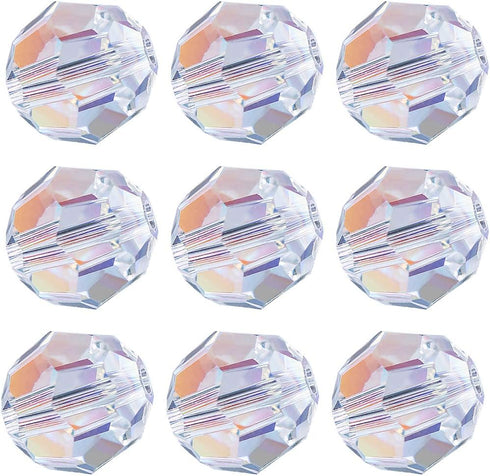 LONGWIN 84pcs AB Crystal Round Beads 8mm Vertical Hole Adabele Austrian Glass Round Ball Pendants Beads Charms for DIY Project Earring, Necklaces,...