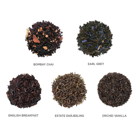 Tea Forte Black Tea Assortment Single Steeps Loose Leaf Premium Tea Gift Set Sampler, 15 Count 3 of Each Assorted Blends, Pre-Portioned Single Ser...