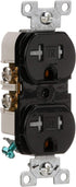 Eaton TRBR20BKBXSP 20-Amp 3-Wire 125-Volt Tamper Resistant Commercial Grade Duplex Receptacle 2-Pole, Black...