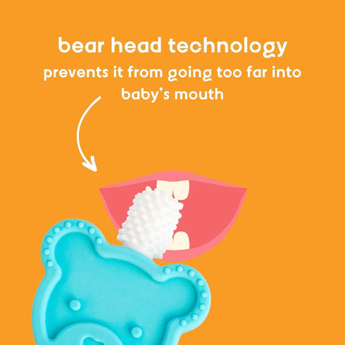 oogiebear Infant-to-Toddler Training Toothbrush - 0-2 years - 360° Soft Silicone, Promotes safe Brushing, Baby & Kids Health - Teddy Bear Design O...