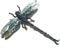 Large Rhinestone Dragonfly Convertible Brooch or Pendant Blue Enamel Insect pin...