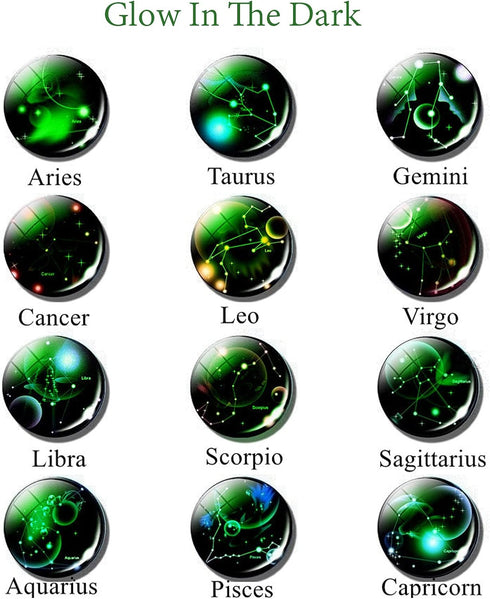 Zodiac 12 Constellation Glow In The Dark Creative Galaxy keychain...