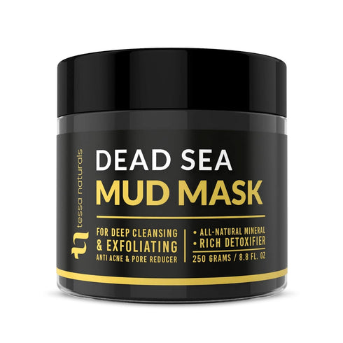 TESSA NATURALS Dead Sea Mud Mask - Face and Body - Spa Quality Pore Reducer, Blackheads & Oily Skin - Natural Anti-Aging Skincare for Women and Me...