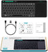 Rii K18 Plus Wireless 3-LED Color Backlit Multimedia Keyboard with Multi-Touch Big Size Trackpad,Rechargable Keyboard for Android TV Box,PC,Smart ...