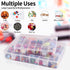 18 Grids Plastic Organizer Box with Dividers, Exptolii Clear Compartment Container Storage for Washi Tapes Beads Crafts Jewelry Fishing Tackles, S...
