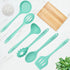 Culinary Couture Aqua Sky Silicone Cooking Utensils Set - Sturdy Steel Inner Core - Spatula, Mixing & Slotted Spoon, Ladle, Pasta Server, Drainer ...