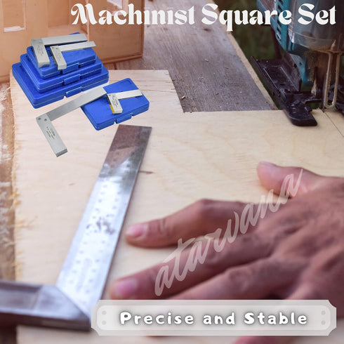 Machinist Square 2 Inch, Atarvana Mechanical Steel High Precision Square, Harden Carbon Steel Engineer Square, 90 Degree Wide Base Square, L-Type ...