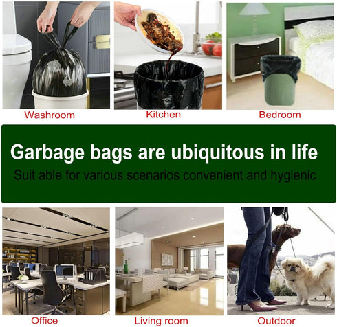 4 Gallon/100pcs Small Trash Bags, Fangkun Small Garbage Bags, Handle Rubbish Bags for Home, Office, Car/15 Liter/5 Rolls (Multi-color)...
