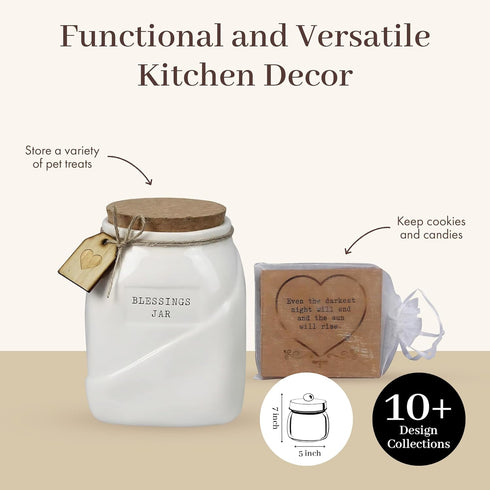 Young's Inc. Ceramic Blessing Jar with Blessing Cards - Cute Room Decor - Christian Gifts...