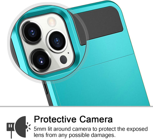 Vofolen Compatible with iPhone 12 Pro Max Case 5G Wallet Cover Credit Card Holder Slot Sliding Back Pocket Anti-Scratch Dual Layer Bumper Protecti...