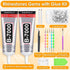 B7000 Glue Clear for Rhinestones, 2Pcs 110mL B-7000 Jewelry Bead Gem Glue with Crystal Rhinestones, Tweezer Dotting Rhinestone Tool for Clothe Fab...