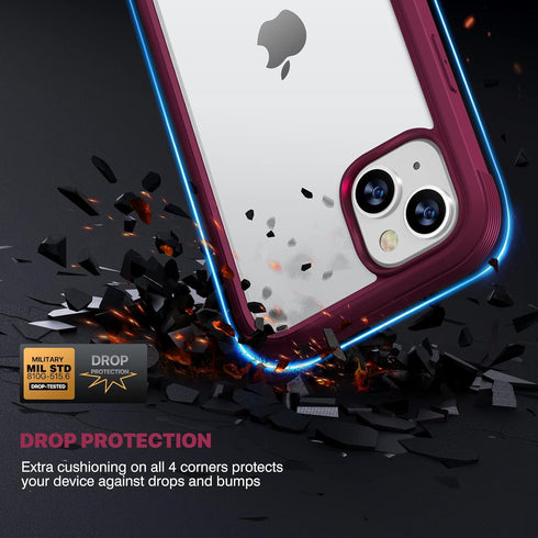 Diaclara Designed for iPhone 13 Case, Full Body Rugged Case with Built-in Touch Sensitive Anti-Scratch Screen Protector, Soft TPU Bumper Case for ...