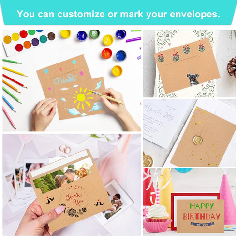 70 Packs A2 Invitation Envelopes, Brown Kraft Envelopes, Envelopes for 4.5x5.5 Cards, Envelopes for Invitations, Envelopes Self Seal for Photos RS...