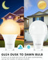 GU24 Dusk to Dawn Outdoor Light Bulbs,Light Sensor A19 LED Bulbs,Photocell Sensor, Automatic On/Off for Indoor/Outdoor Security Lighting,10Watt(90...