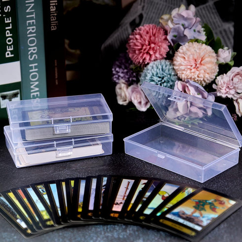 6 Pack Small Plastic Containers with Hinged Lids, Rectangle Clear Storage Boxes for Beads, Jewelry, Game Pieces, Crafts Items and Office Supplies ...