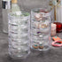Hipiwe 2 Packs 5 Slot Clear Plastic Round Storage Jars - Art Craft Accessory Organizer Box Jewelry Beads Sewing Pills Container Holder for Storage...
