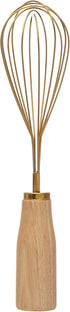 Bloomingville Standing Stainless Steel Wood Handle, Gold Finish Whisk, 10.25"...