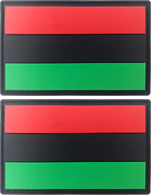 JBCD Afro American Flag Patch Pan African Tactical Black Liberation Patch - PVC Rubber Hook and Loop Fastener Patch, 2 Pack...