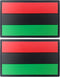 JBCD Afro American Flag Patch Pan African Tactical Black Liberation Patch - PVC Rubber Hook and Loop Fastener Patch, 2 Pack...